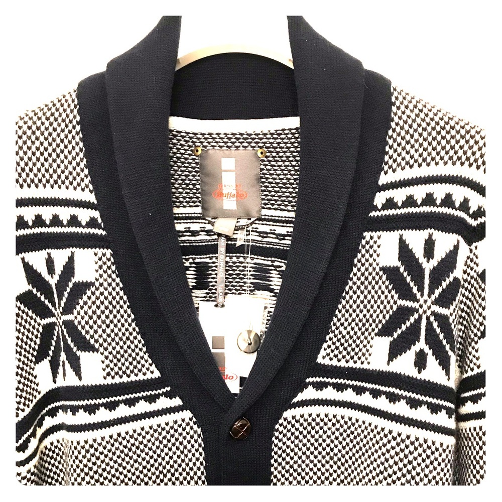 Buffalo Jeans Men’s Blue Cardigan Sweater, M.